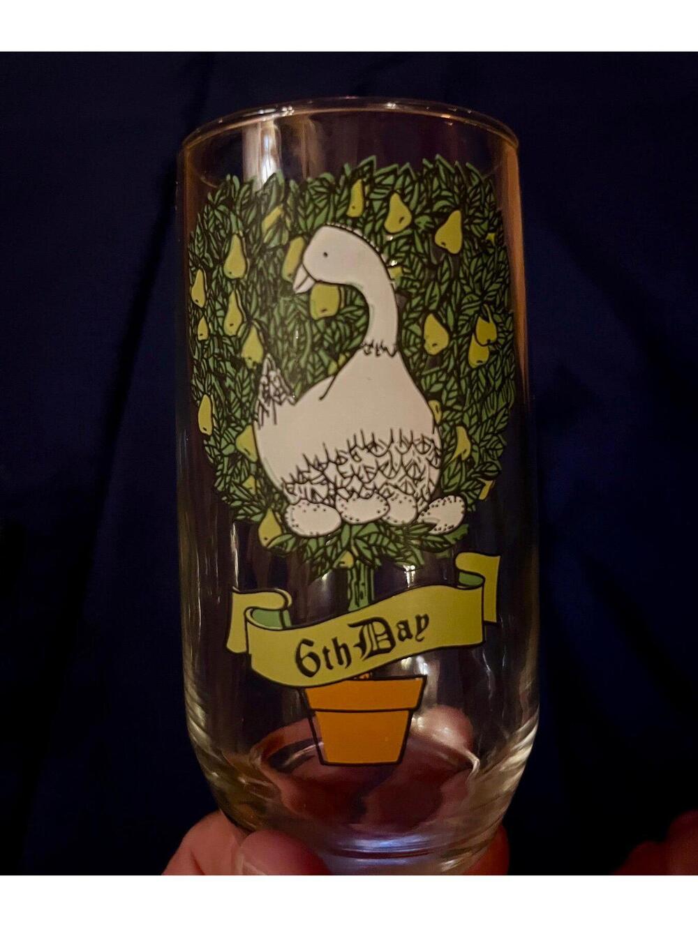 12 Days of Christmas Juice Glasses Set of 4 Glasses - 2 Different Sizes